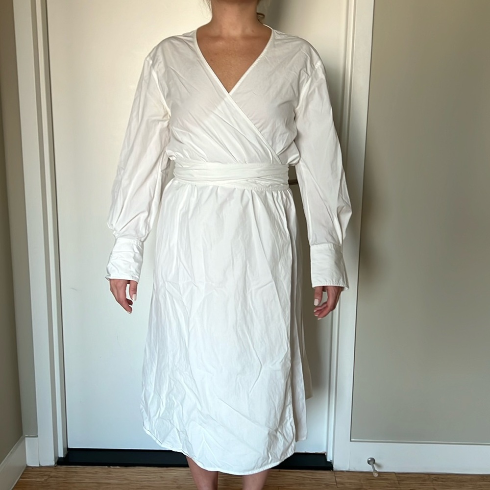 GRAY by Jason Wu white shirt wrap dress